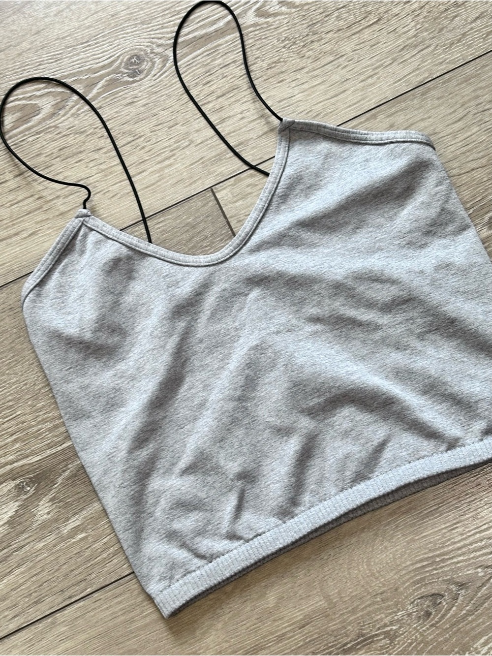 Intimately Free People Skinny Strap Gray Brami Crop Top Minimalist Boho - Picture 5 of 8